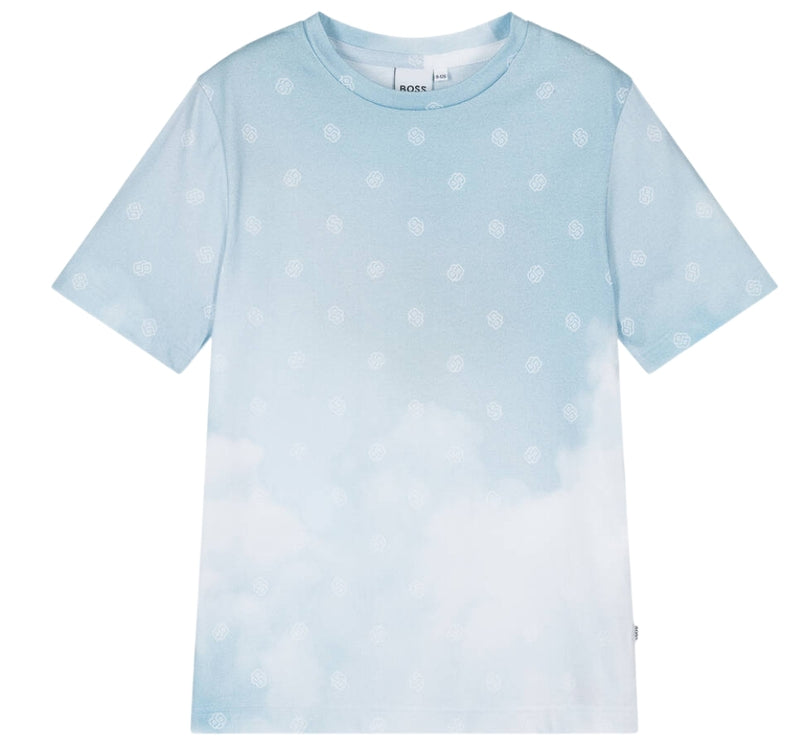 Playera De Algodón Azul Con Nube