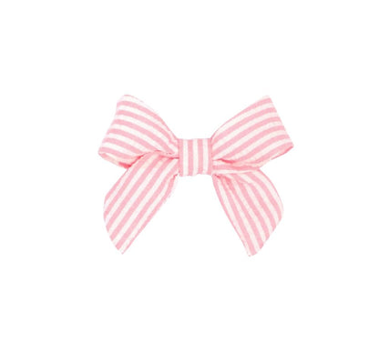 Mini Seersucker Bowtie W/Tails Pink