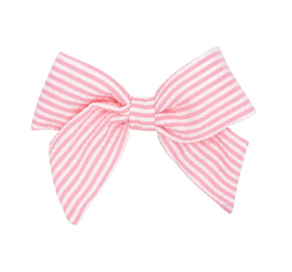 Medium Seersucker Bowtie W/Tails Pink