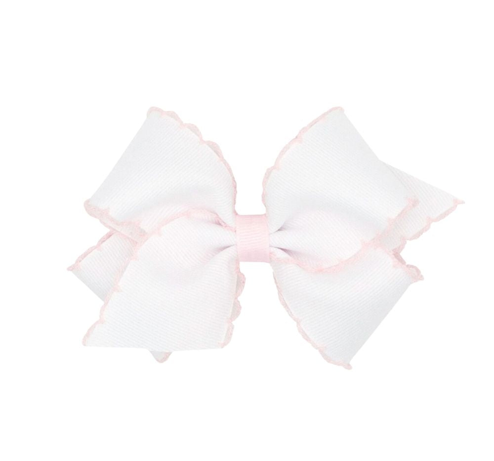 Small Moonstich Basic Bow White Powder Pink