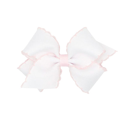 Small Moonstich Basic Bow White Powder Pink