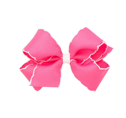 Small Moonstich Basic Bow Hot Pink White