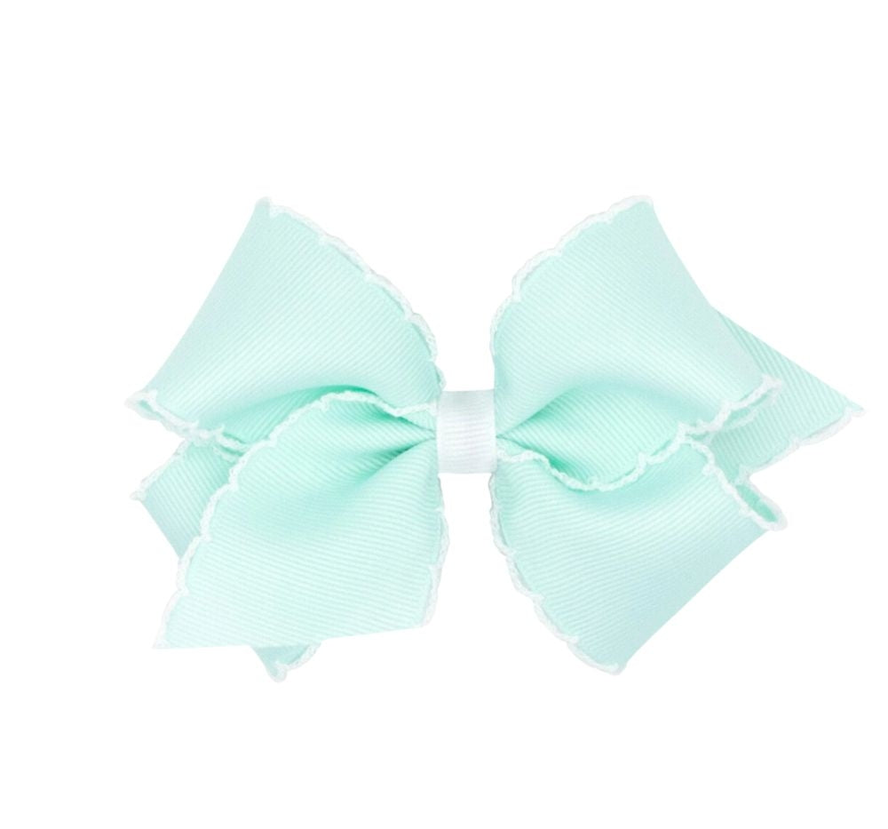 Small Moonstich Basic Bow Pearl Green White