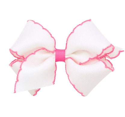Medium Moonstitch Basic Bow White Hot Pink
