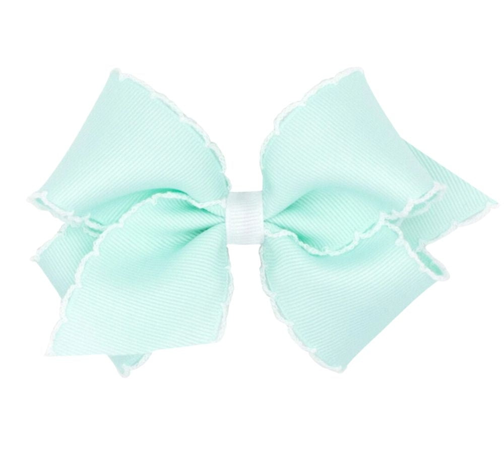 Medium Moonstitch Basic Bow Pearl Green White