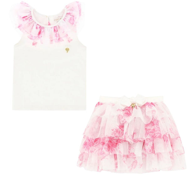 Blusa Marlene Roses  Y Falda Snowdrop Pink