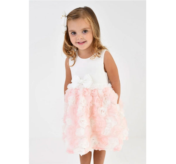 Vestido Reeree 3D Roses  Snowdrop Pink