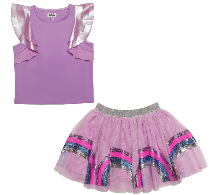 Blusa Y Falda Rainbow Purple