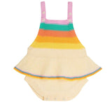 Rainbow Stripe Romper Pink