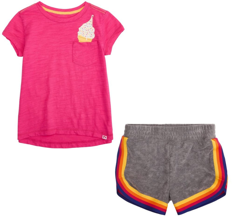 Pocket Tee Fuchsia & Lori Shorts Grey