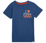 Playera  Dark Blue Graphic " I love Pizza"