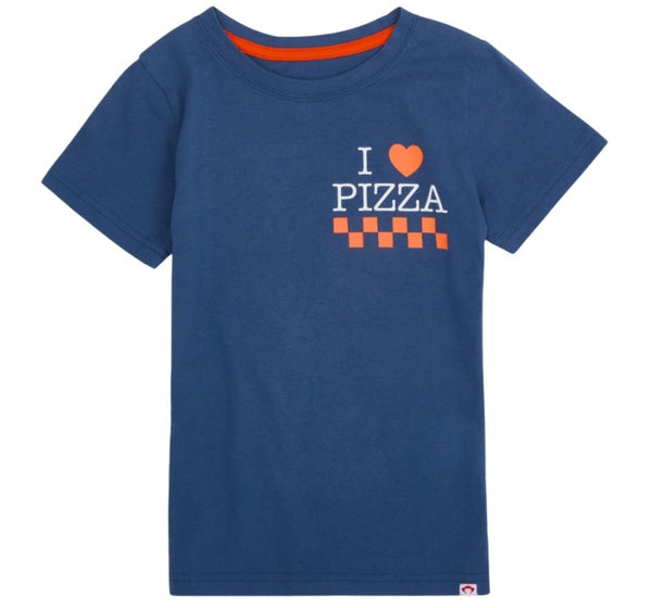 Playera  Dark Blue Graphic " I love Pizza"