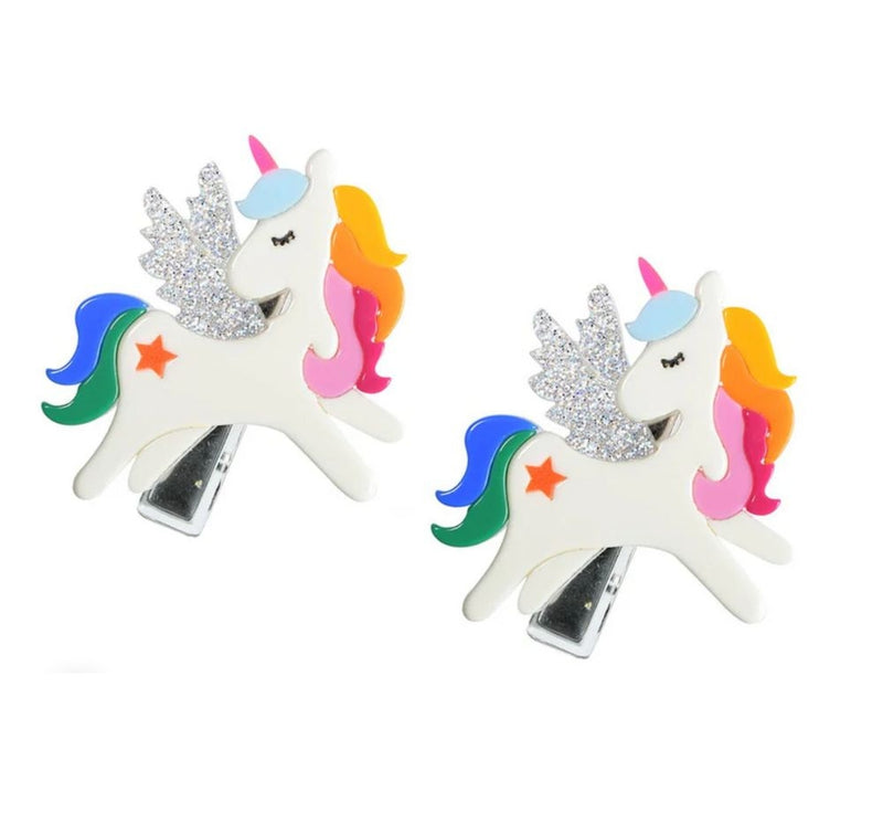 Clip Para Cabello Unicorn Rainbow Wing Alligator