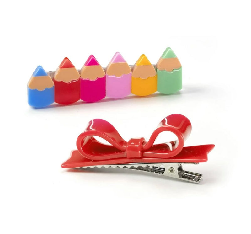 Clip Para Cabello Pencils Vibrant Red Bow