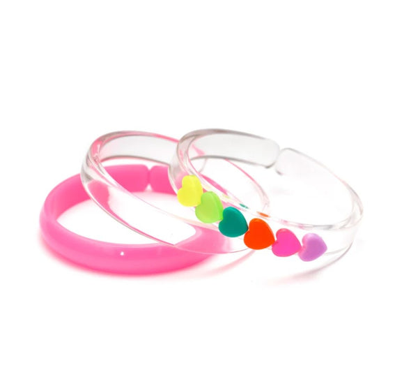 Pulseras Hearts Neon Pink Rainbow