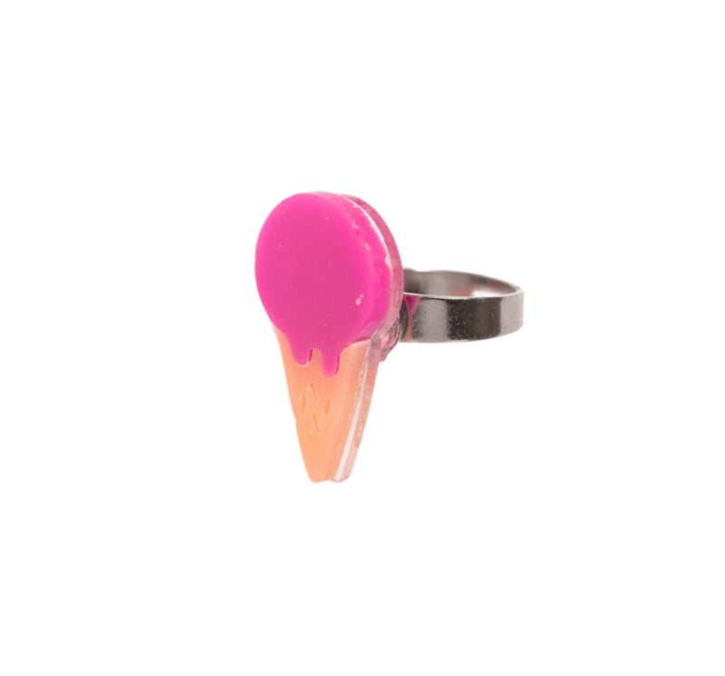 Anillo Ice Cream Cone Hot Pink