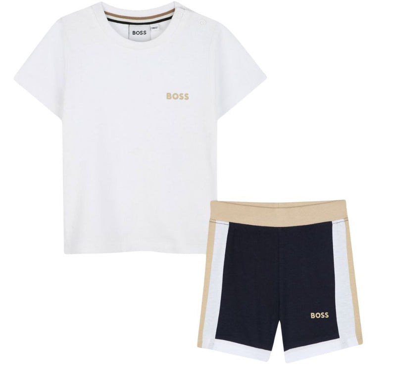 Conjunto Playera Logo Boss Y Shorts