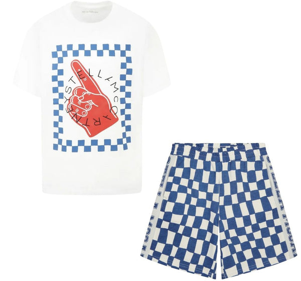 Playera Checkboard Hand Logo Y Shorts