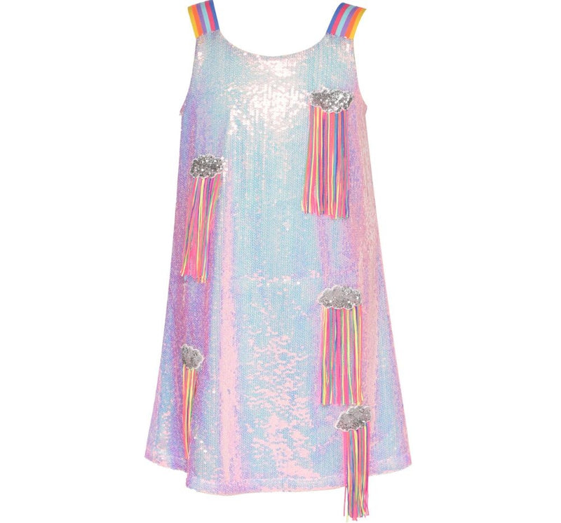 Vestido Lentejuelas  Colorful Straps & Fringe Detail