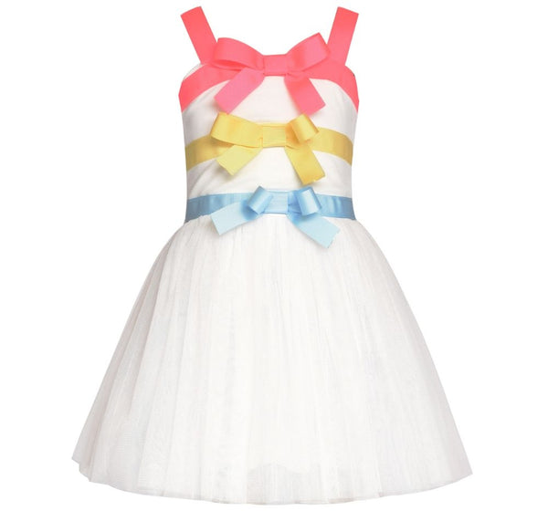 Vestido Tutu Blanco Ribbon Bow