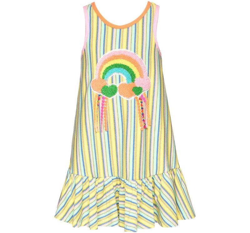 Vestido Rayas Rainbow Trim Detail