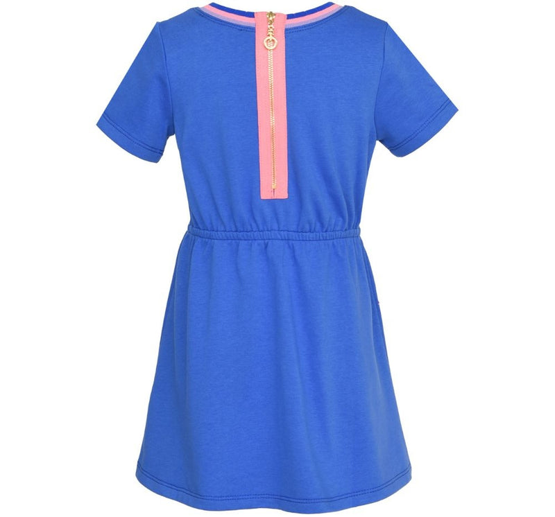 Vestido Azul Side Cut Outs & Patch Trims