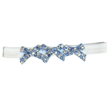 Diadema Elastica Azul  con Cristales