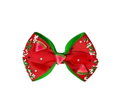 Clip W/Sprinkle & Watermelons Crystallized Grosgrain