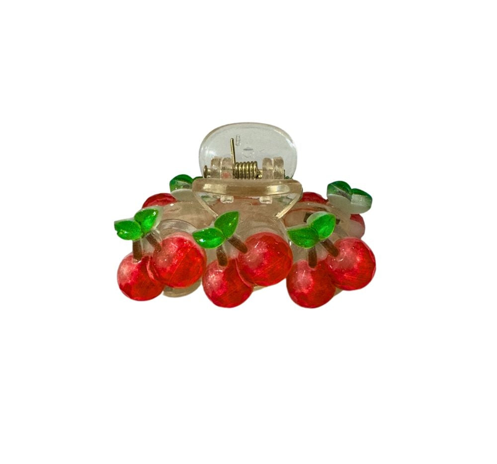 Crystallized Mini Claw Clip Cherry