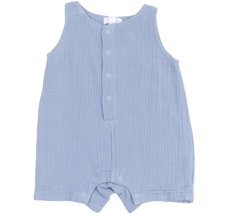 Romper Solid Muslin Dusty Blue Sleeveless