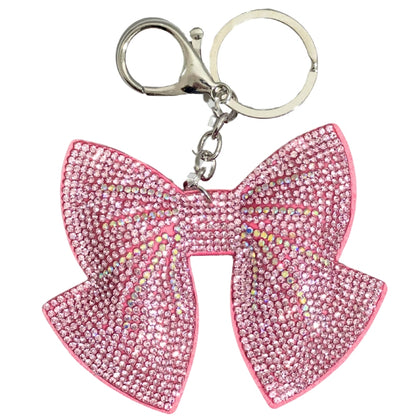 Crystal Keychains Bow Pink