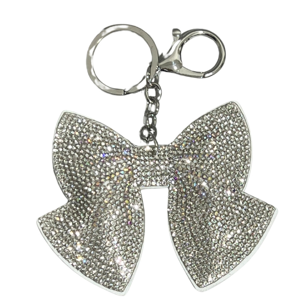 Crystal Keychains Bow White