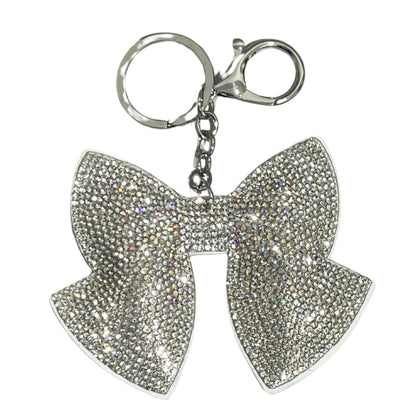 Crystal Keychains Bow White