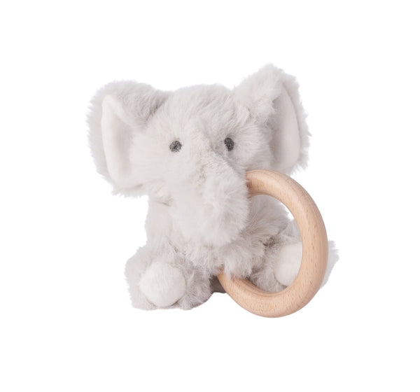 Plush Rattle Elephant Lt. Gray