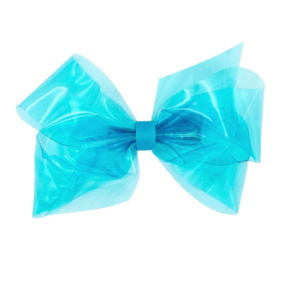 Medium Wee Splash Vinil Bow New Turquoise