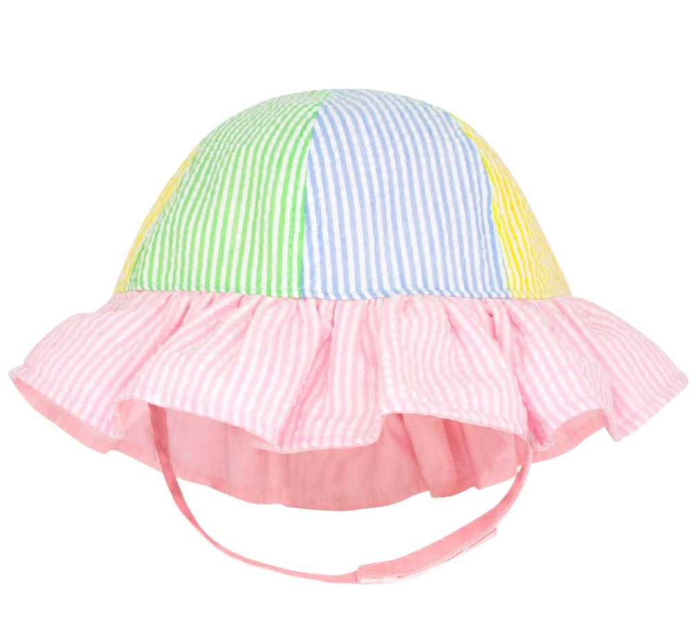 Seersucker Ruffle Brim Sun Hat Multi 0-6M