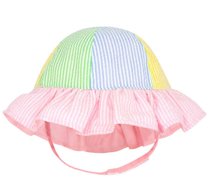 Seersucker Ruffle Brim Sun Hat Multi 12-24M