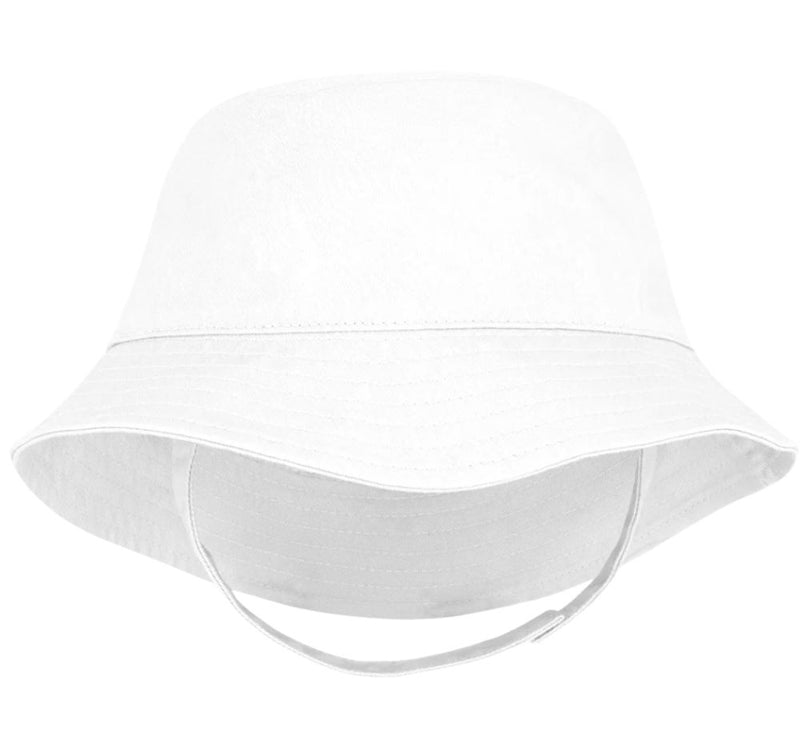 Cotton Twill Bucket Hat White 0-6M