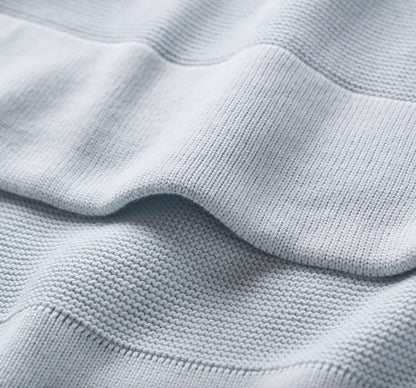 Pale Blue Sofia Finn Knit Baby Blanket