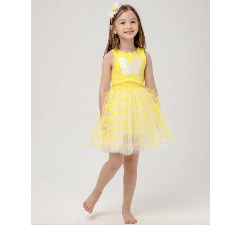 Butterfly Tutu Dress Yellow