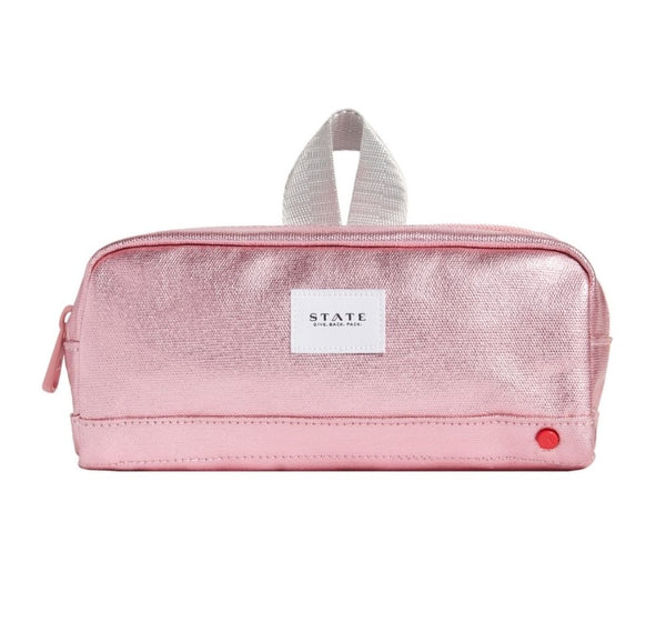 Clinton Pencil Case - Pink Silver