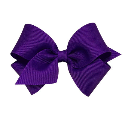 Medium Solid Grosgrain Bow Tr Purple