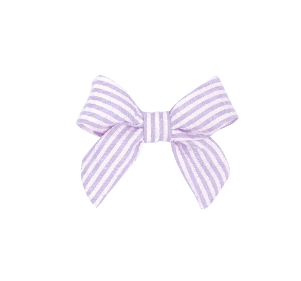 Mini Seersucker Bowtie W/Tails Light Orchid