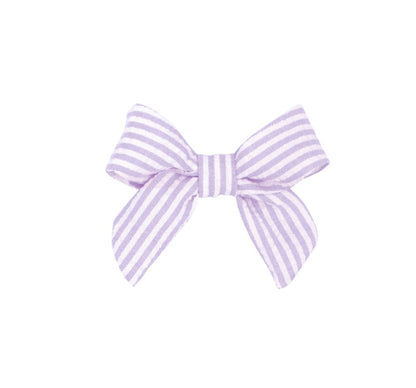 Mini Seersucker Bowtie W/Tails Light Orchid