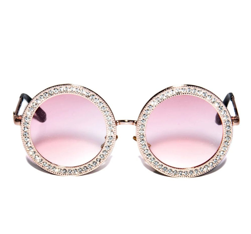 Lentes De Sol Crystallized Round White