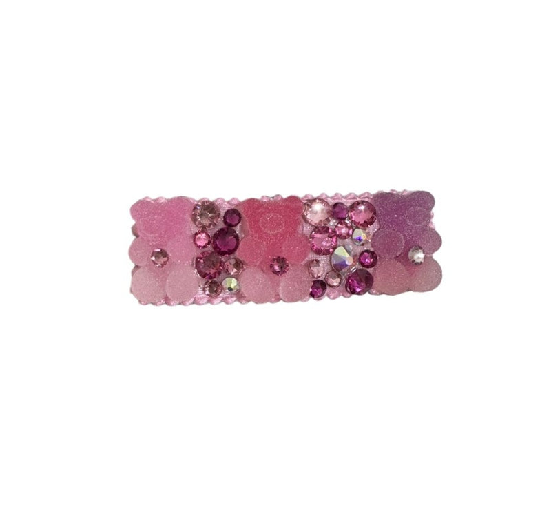 Clip Para Cabello Gummy Bears And Crystals Pink-Purple