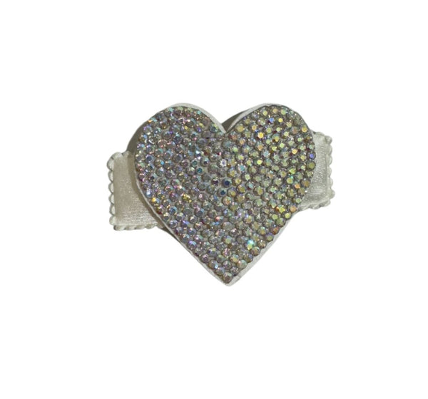 Clip Para Cabello Crystallized Heart White