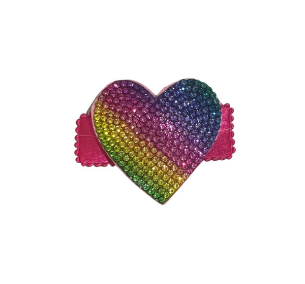 Clip Para Cabello Crystallized  Heart Fucshia  Multi