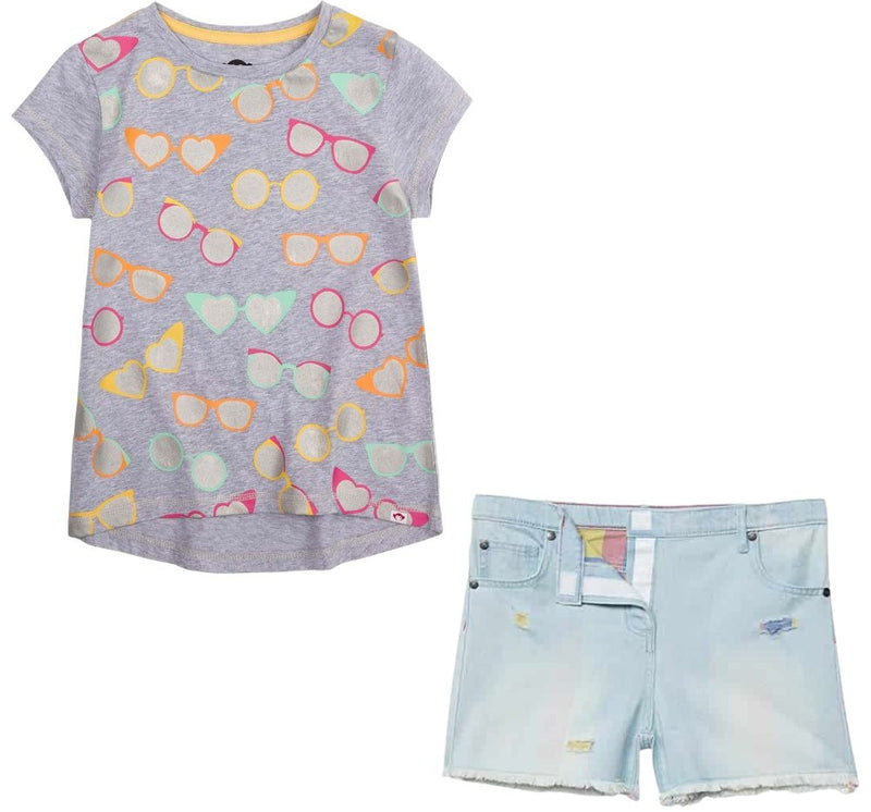 Circle Tee Heather Mist & Rhodes Shorts