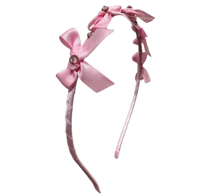 Diadema Mini Satin Bow Halo Light Pink
